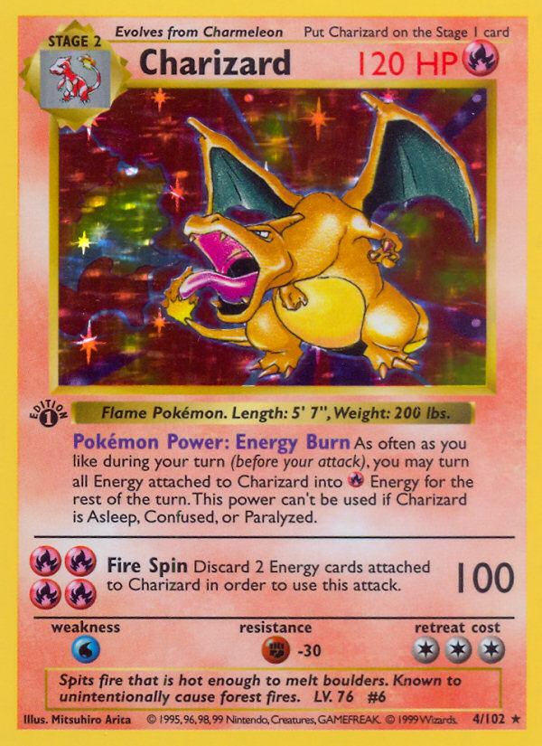 First Edition Base Set Charizard trading card